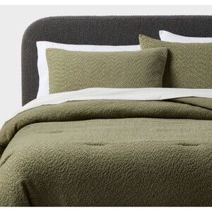 Full/Queen Boucle Comforter Set Green - Threshold RARE NEW